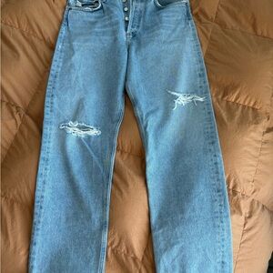 Distressed Light Blue Jeans